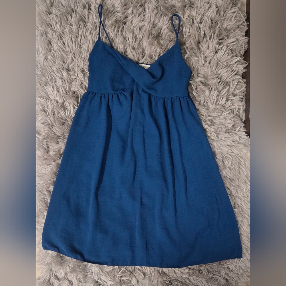 SEE YOU MONDAY LOS ANGELES Mini Tunic Dress Spaguetti Strap Navy Blue Size Small